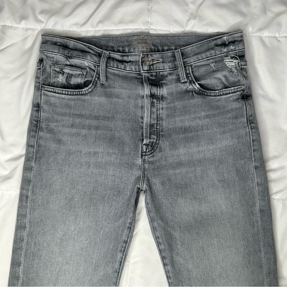 Mother The Scrapper Cuff Ankle Fray jeans Shadows In The Grass 29 - Picture 6 of 15